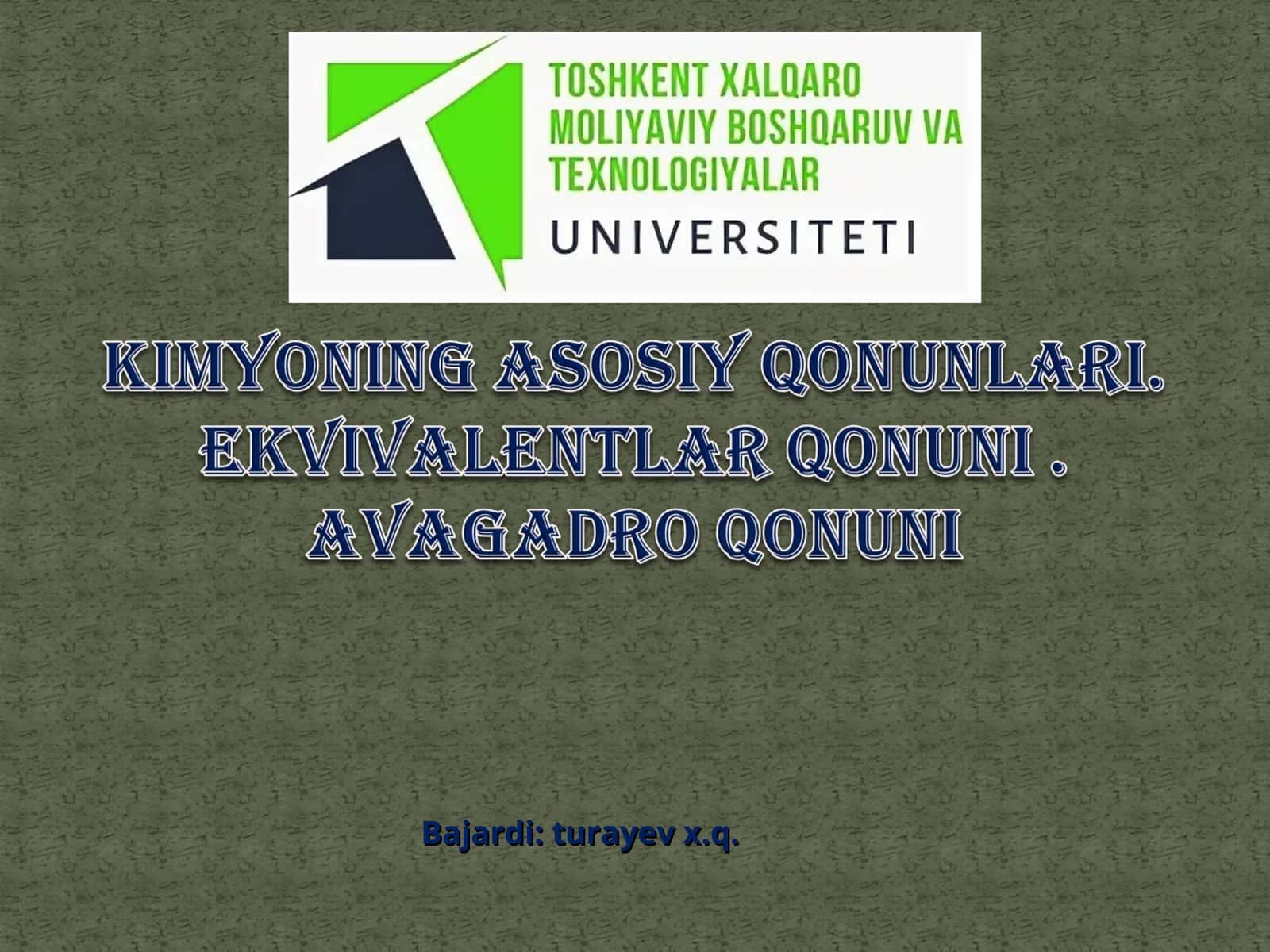 kimyoning asosiy qonunlari 1