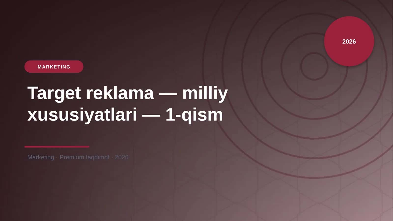 Target reklama — milliy xususiyatlari — 1-qism 1
