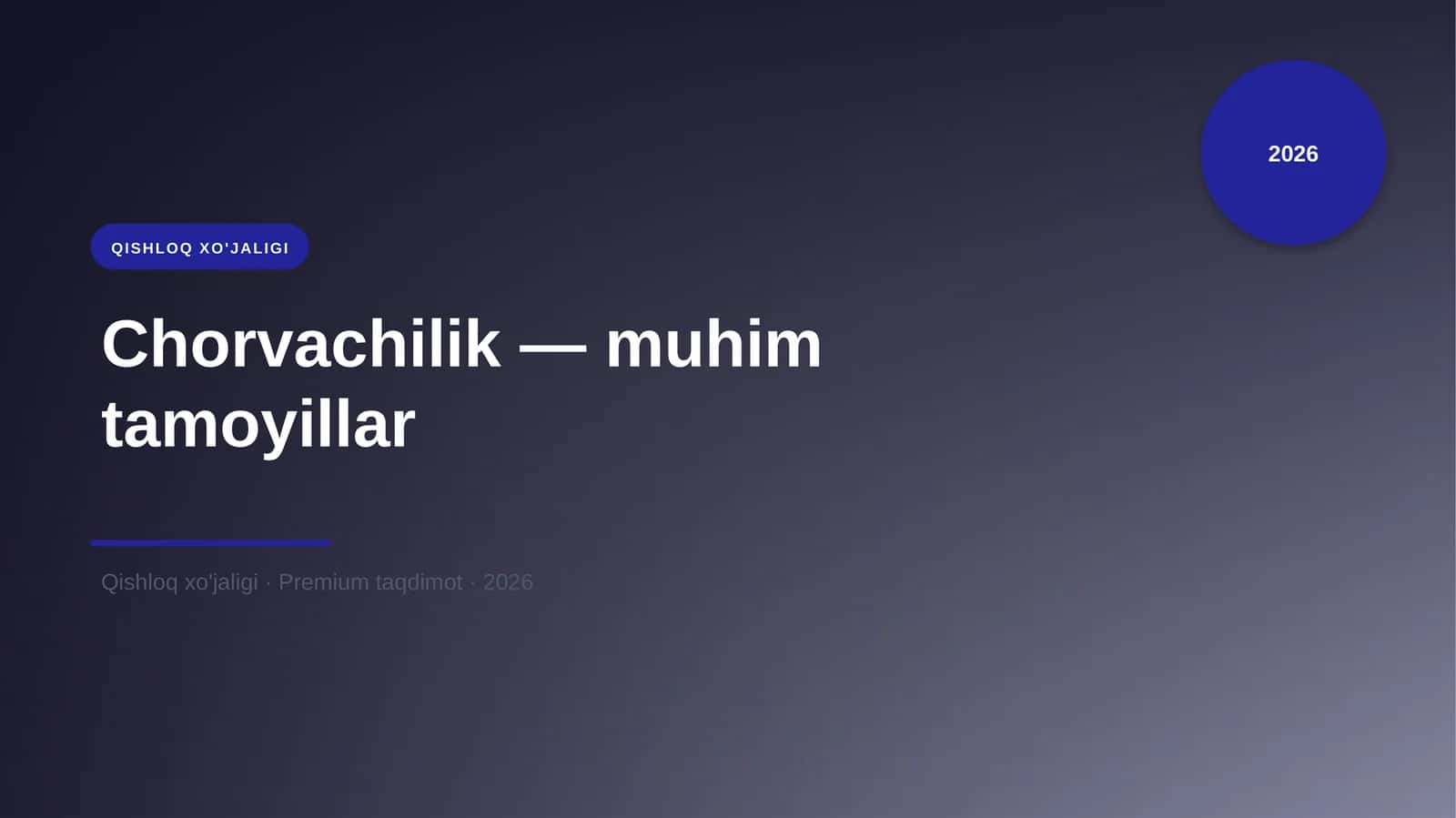 Chorvachilik — muhim tamoyillar 1