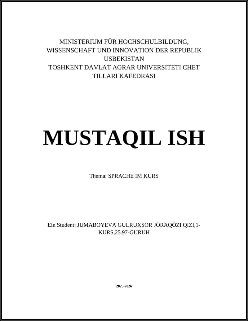 SPRACHE IM KURS 1
