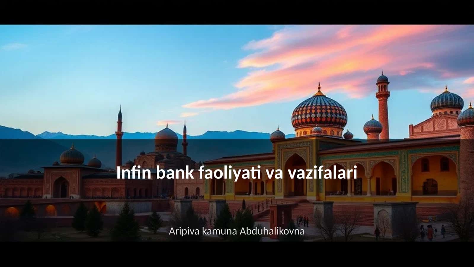 Infin bank faoliyati va vazifalari 1