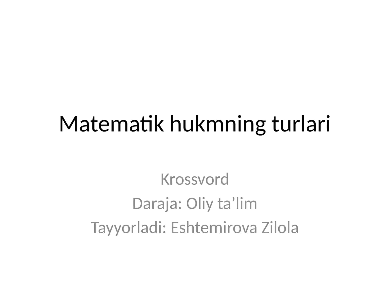 Matematik hukmning turlari 1