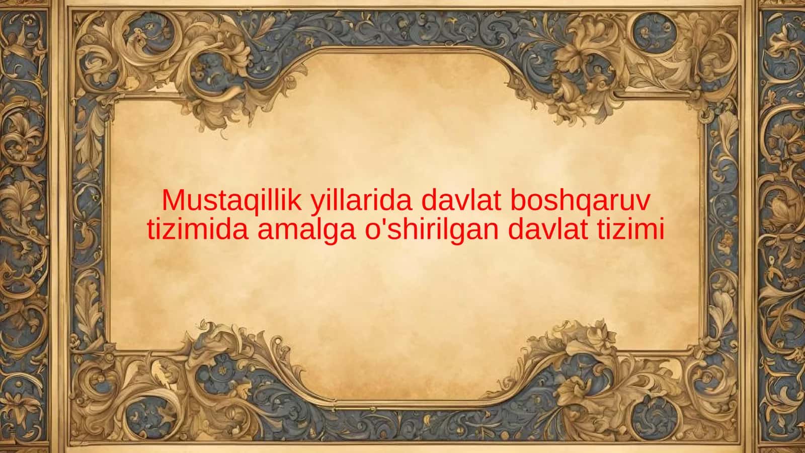 Davlat Tizimi 1