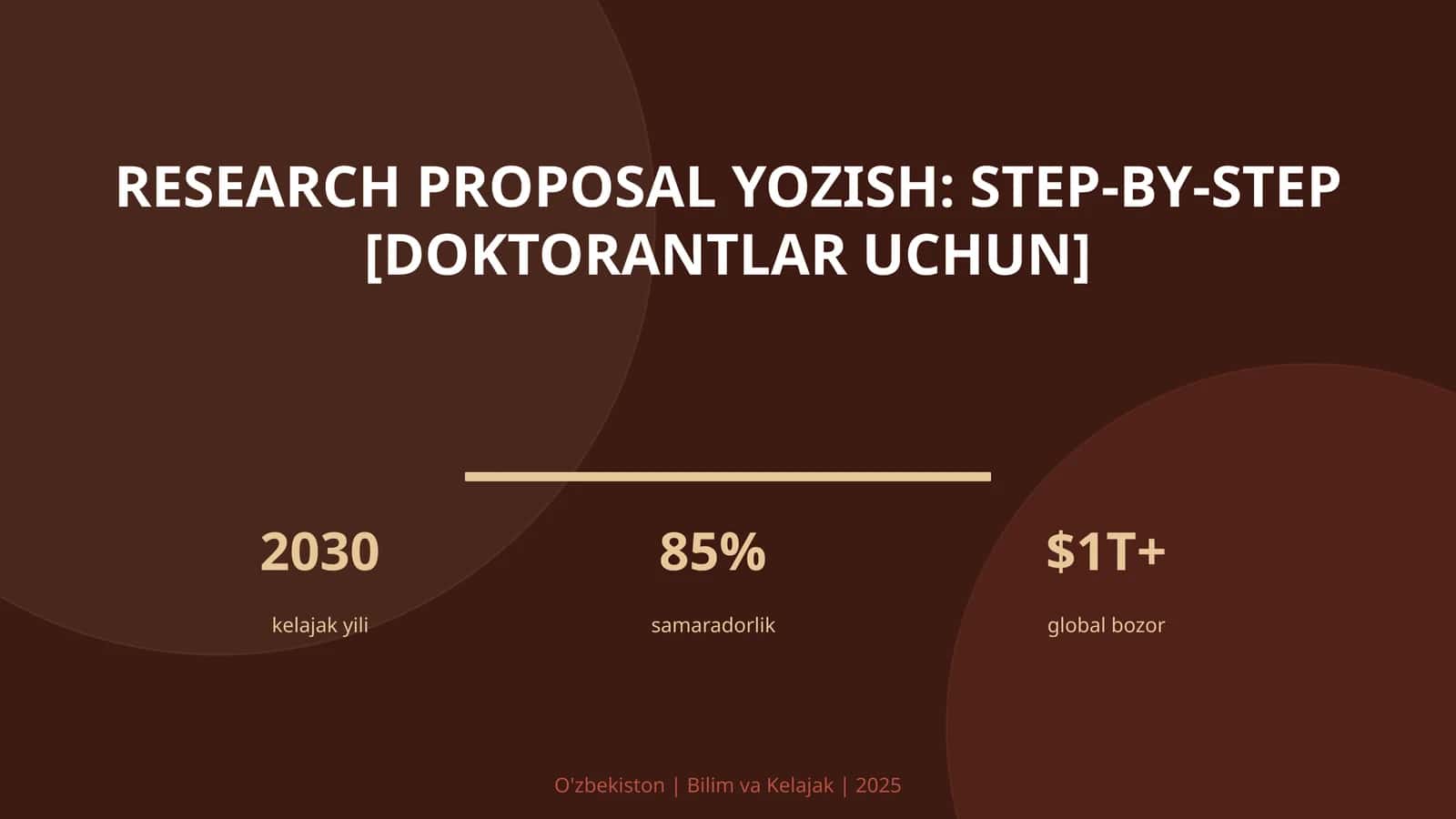 Research proposal yozish: step-by-step [doktorantlar uchun] 1