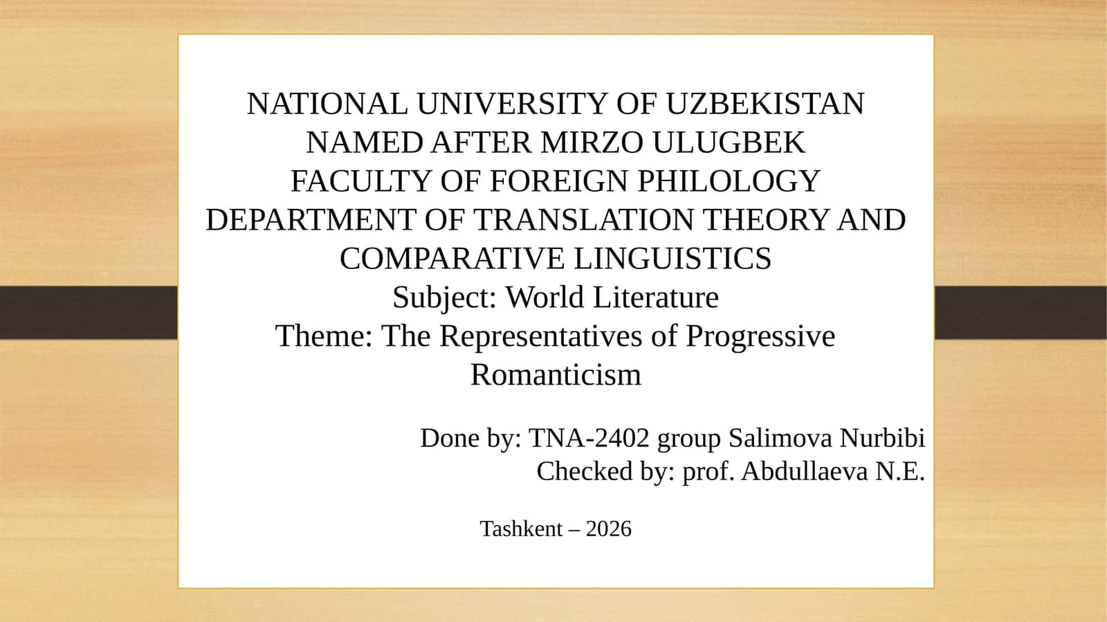 The Representatives of Progressive Romanticism 1