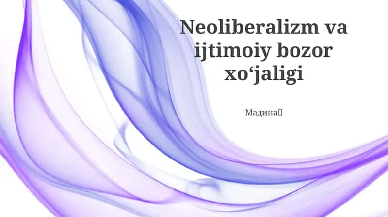 Neoliberalizm va ijtimoiy bozor xoʻjaligi 1
