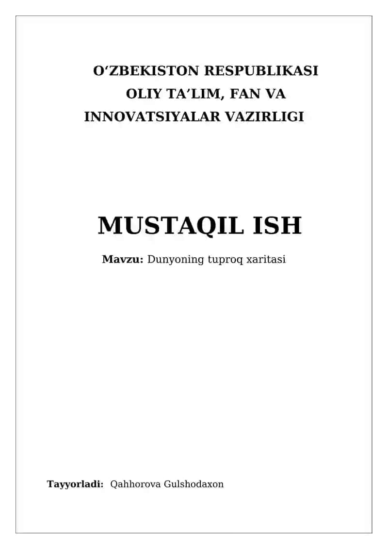 Dunyoning tuproq xaritasi