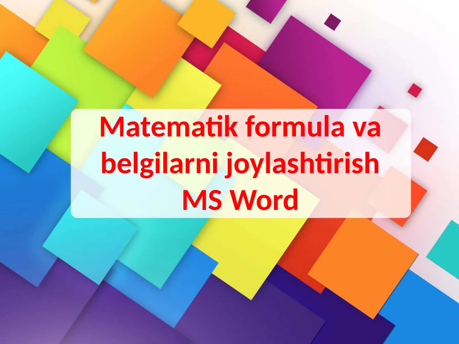 Formulalar konstruktori 1