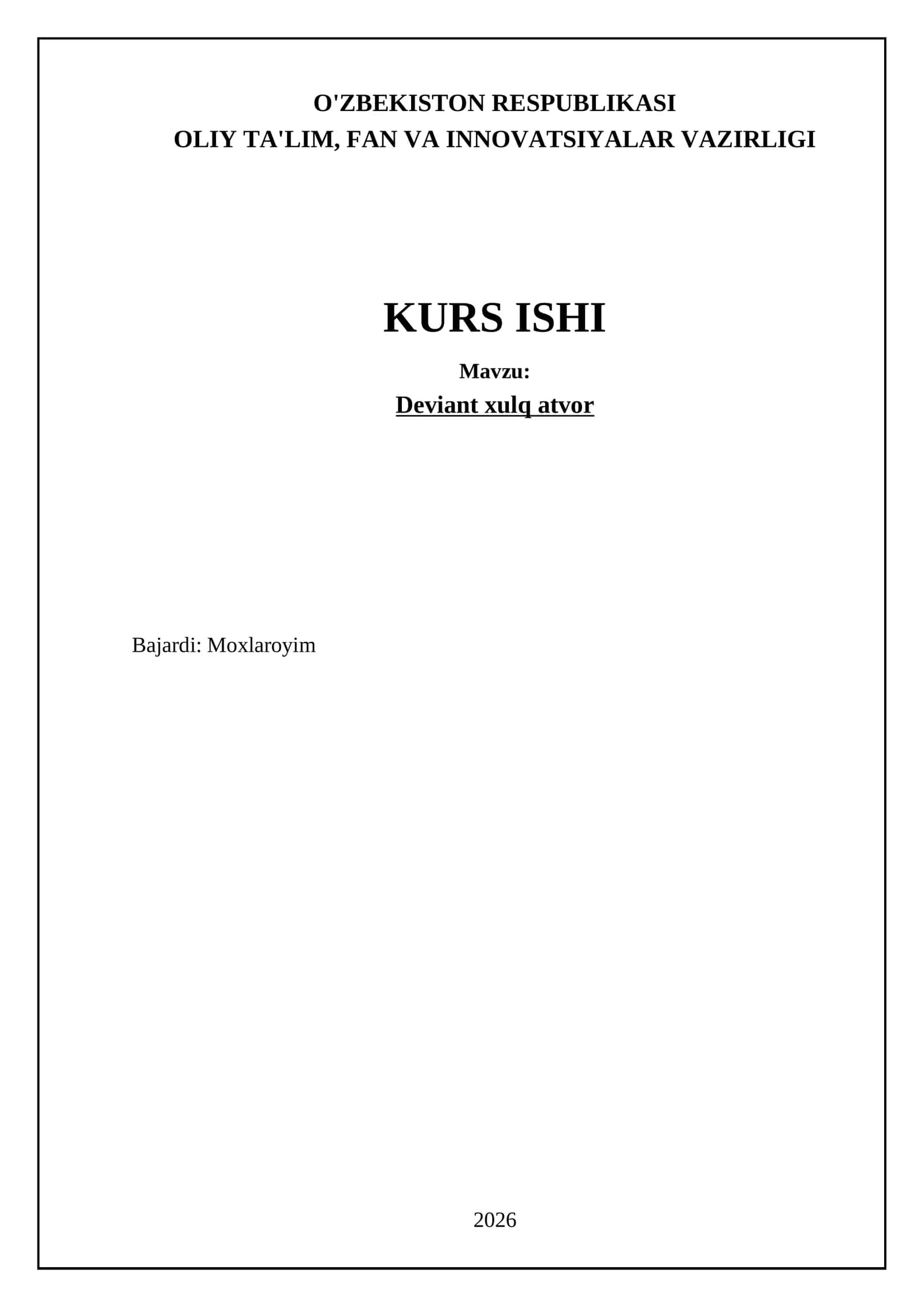 Deviant xulq atvor 1