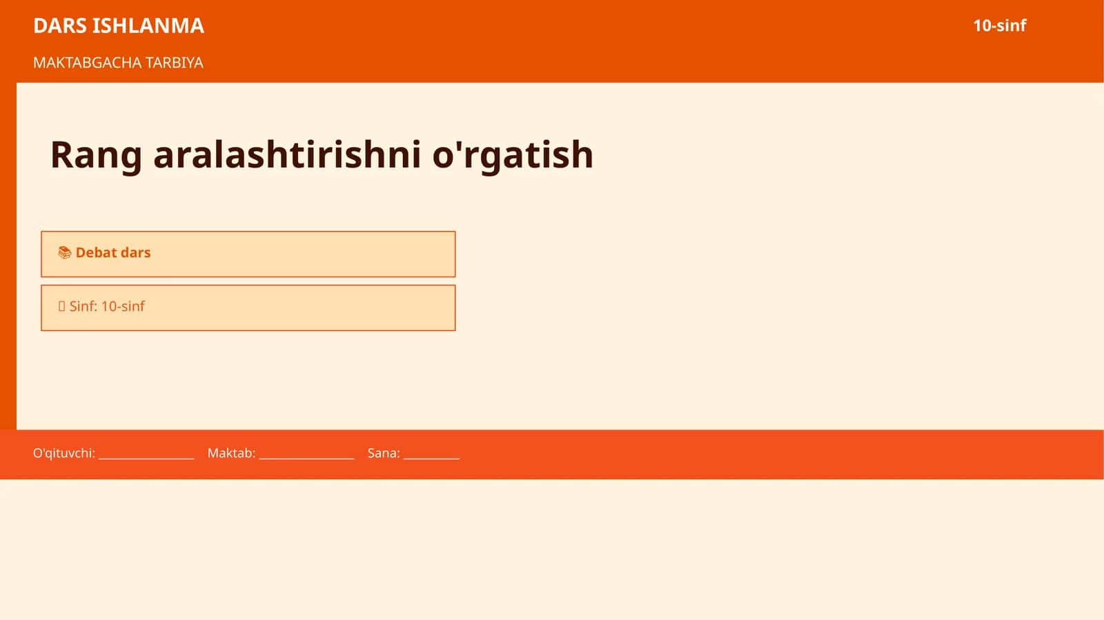 Rang aralashtirishni o'rgatish 1