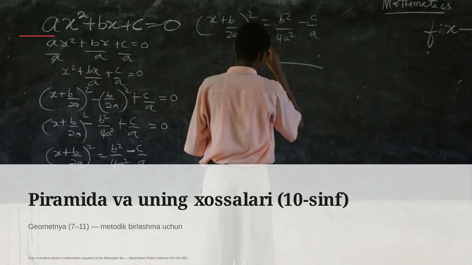 Piramida va uning xossalari (10-sinf) 1