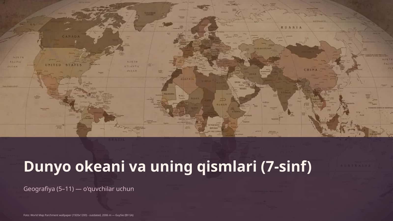 Dunyo okeani va uning qismlari (7-sinf) 1