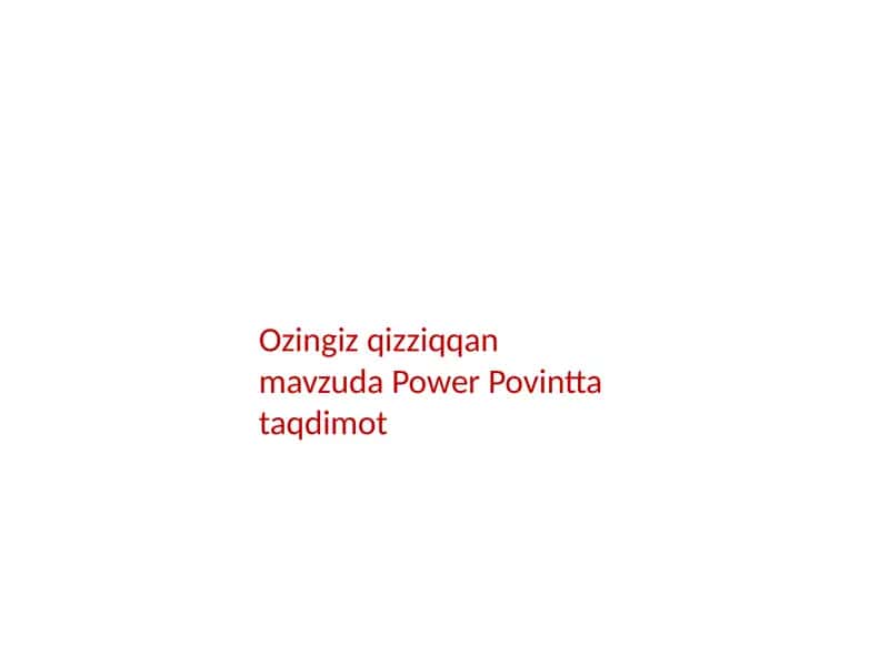 Power Point taqdimot 1