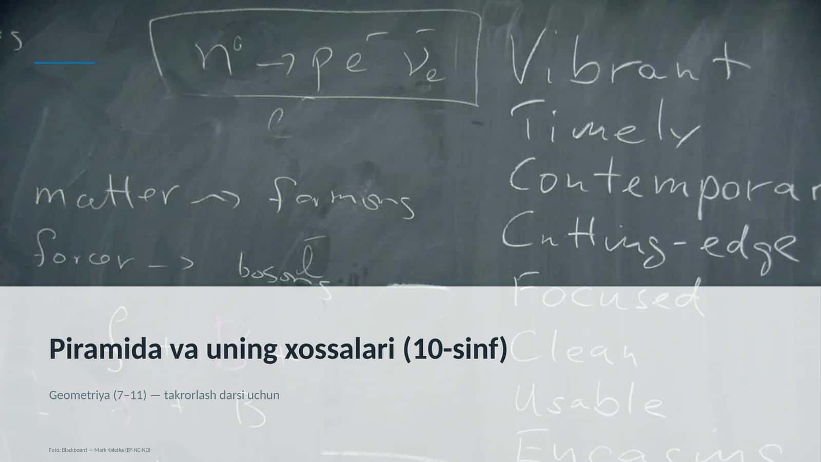 Piramida va uning xossalari (10-sinf) 1