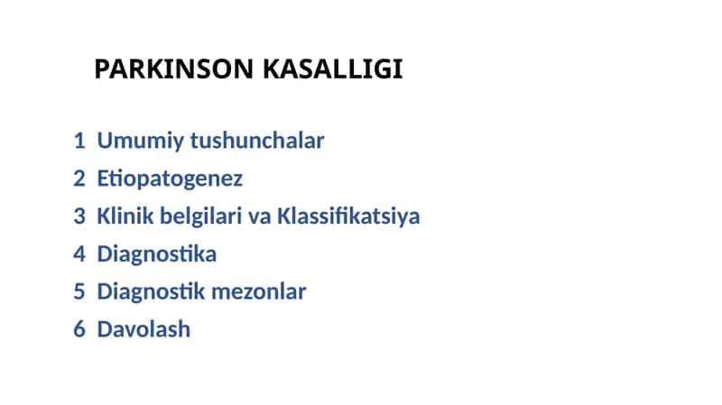 PARKINSON KASALLIGI 1