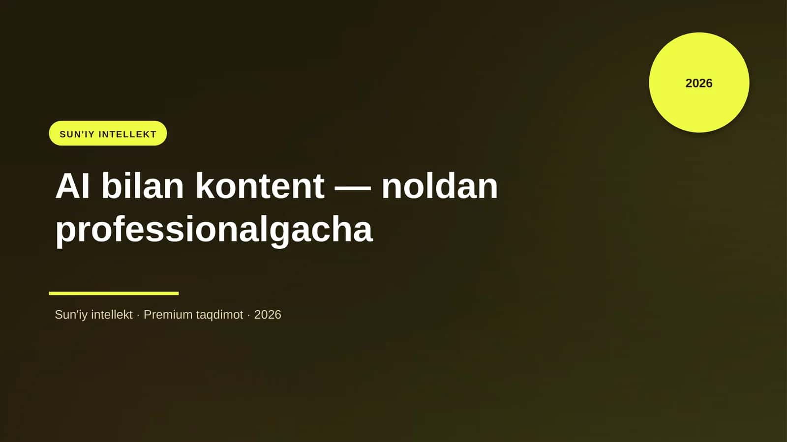 AI bilan kontent — noldan professionalgacha 1