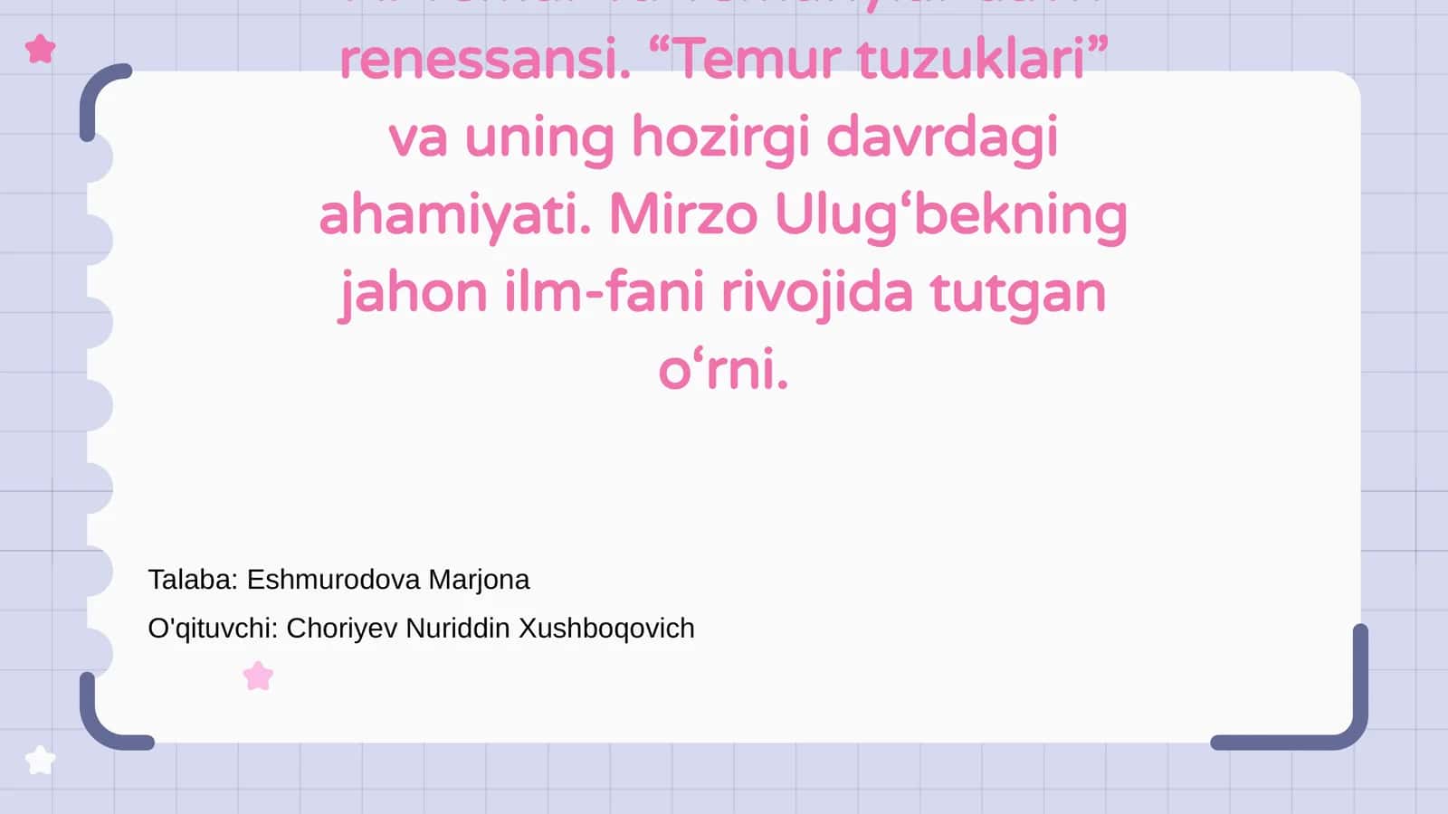 Temur va Temuriylar davri renessansi 1