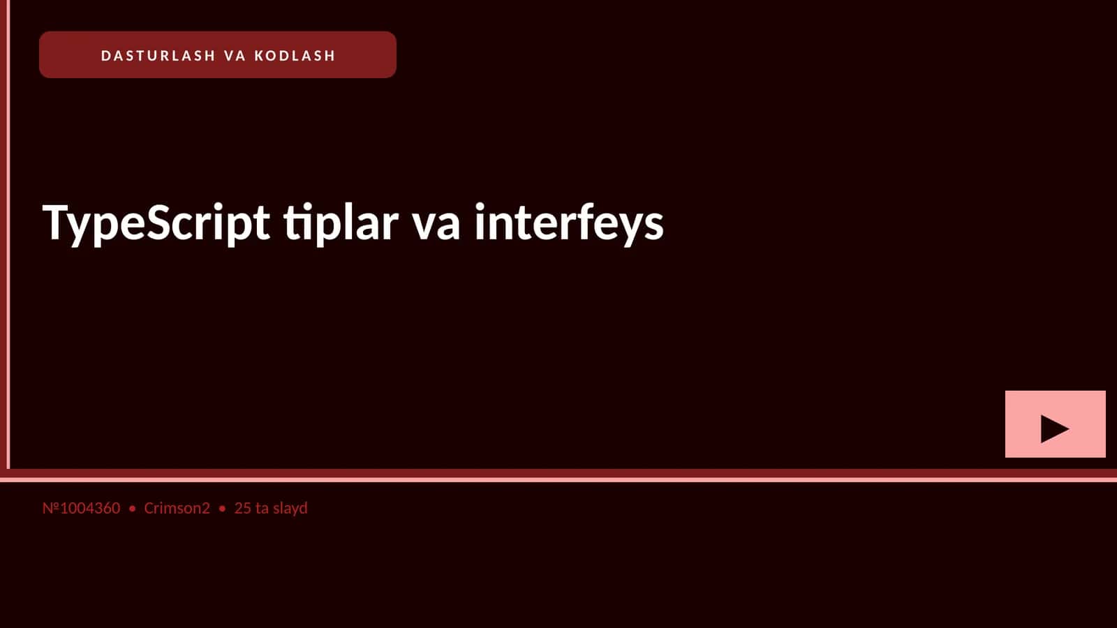 TypeScript tiplar va interfeys 1