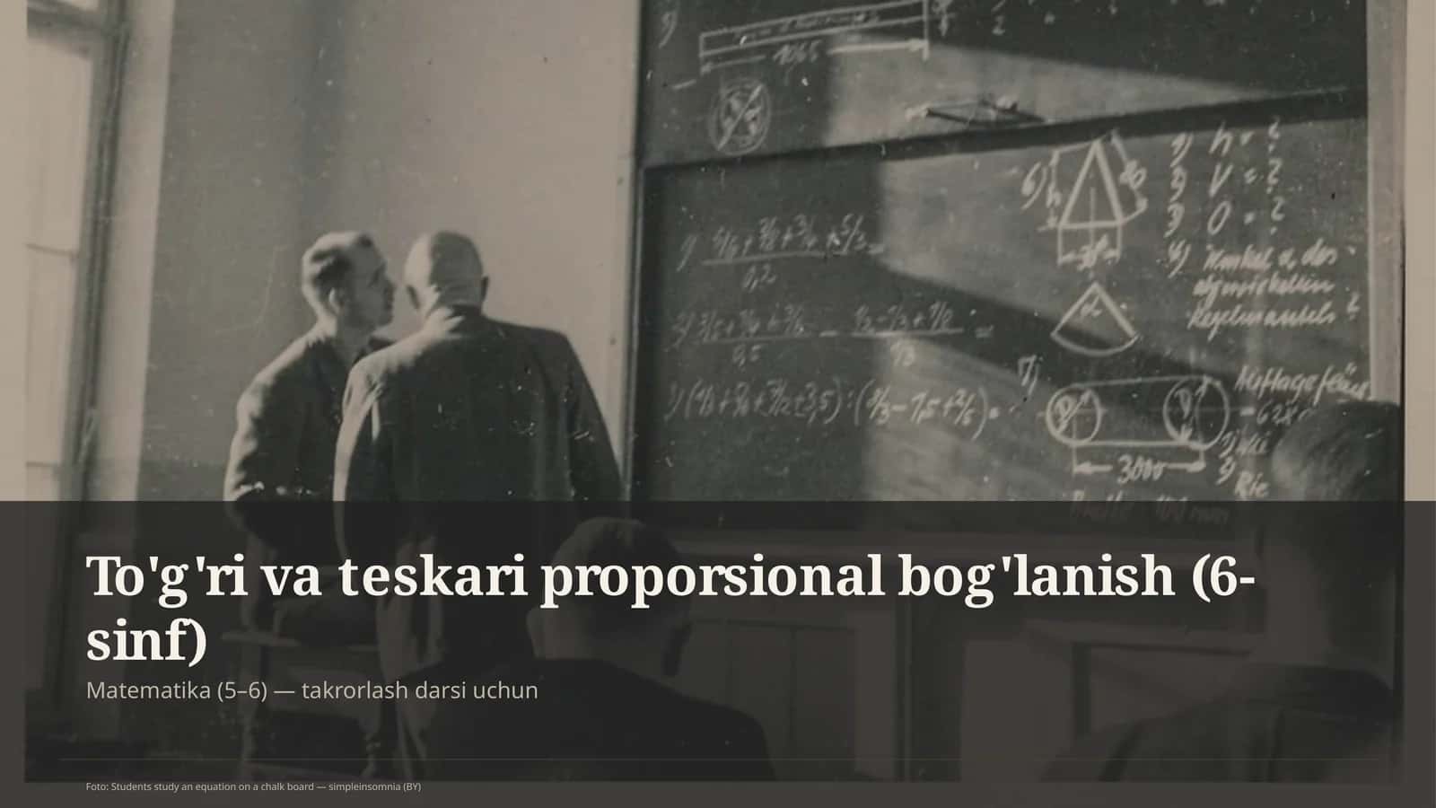 To'g'ri va teskari proporsional bog'lanish (6-sinf) 1