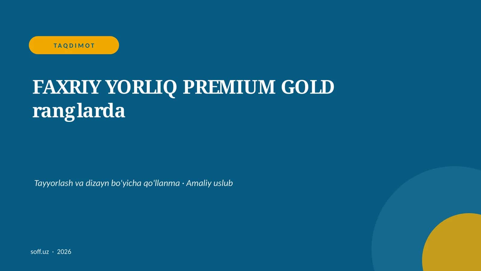 Faxriy Yorliq Premium Gold 1