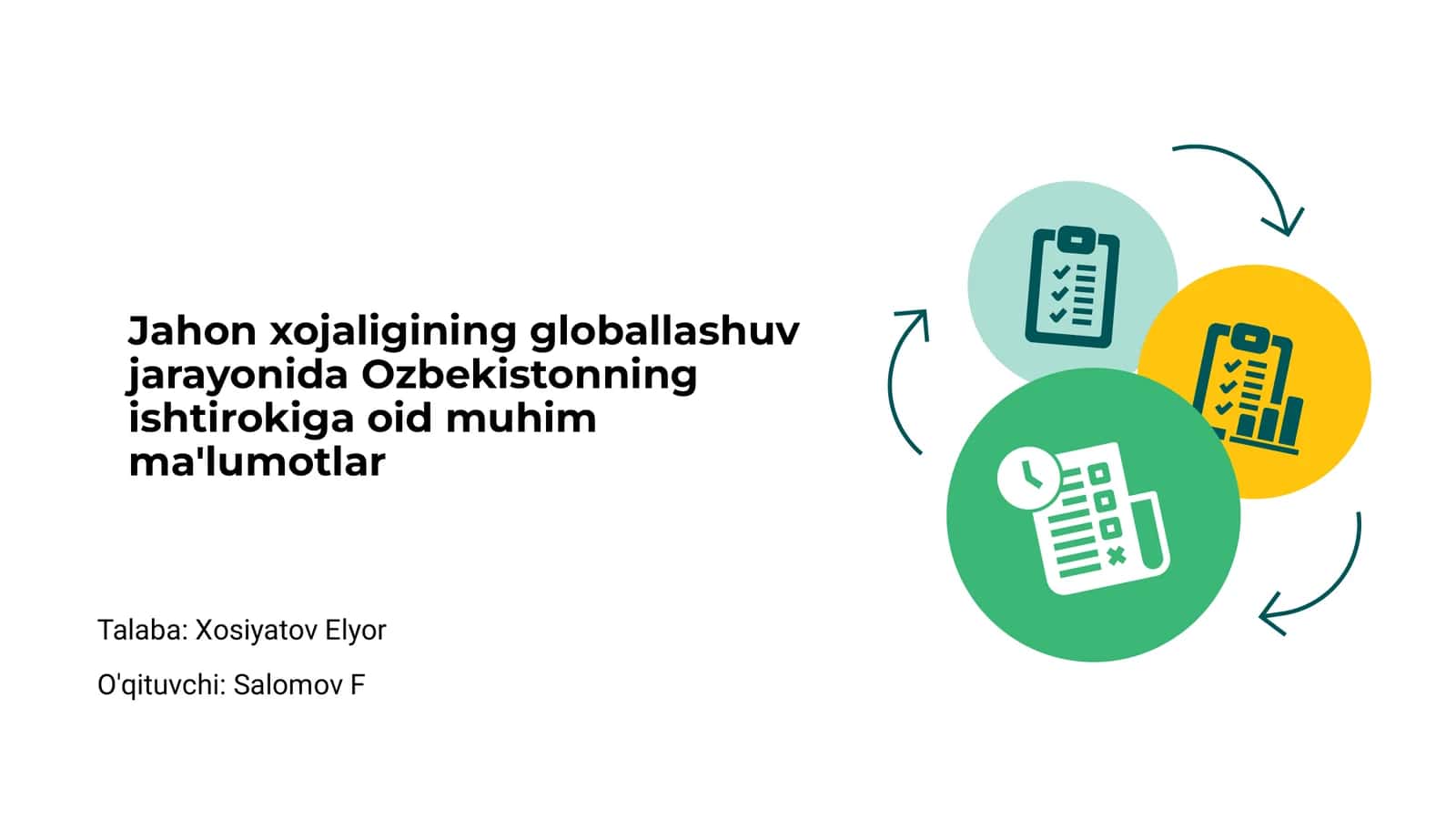 Globallashuv jarayoni O'zbekistonda 1