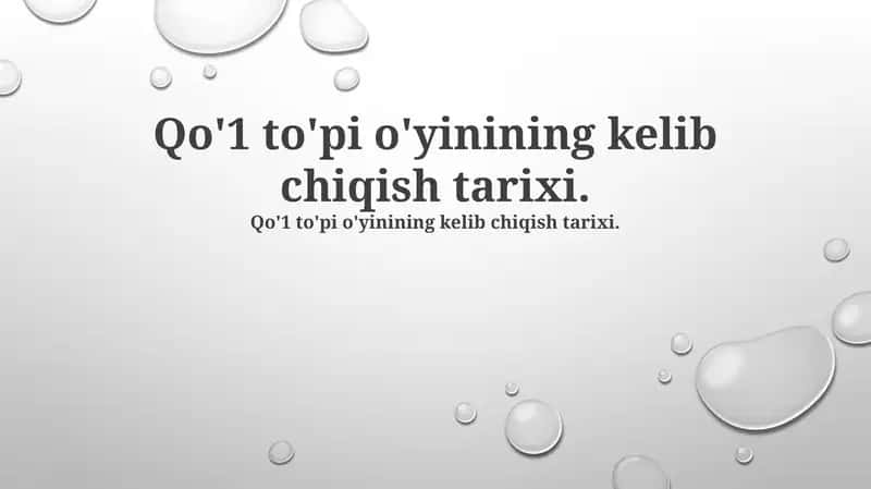 Qo'l to'pi o'yini 1