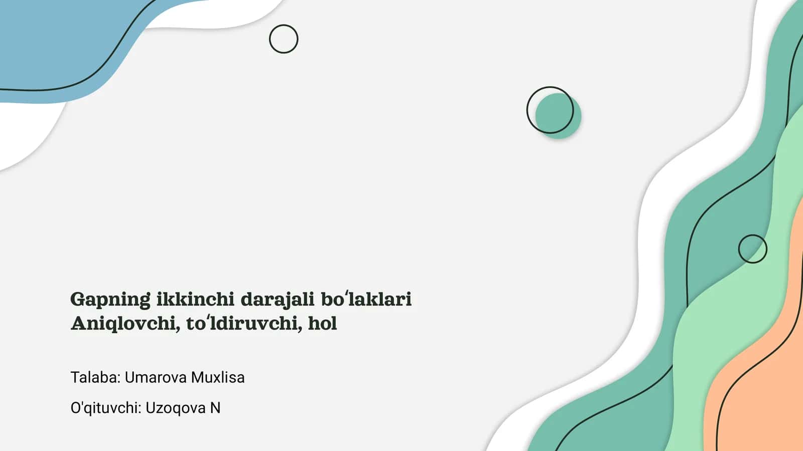 Gapning ikkinchi darajali boʻlaklari 1