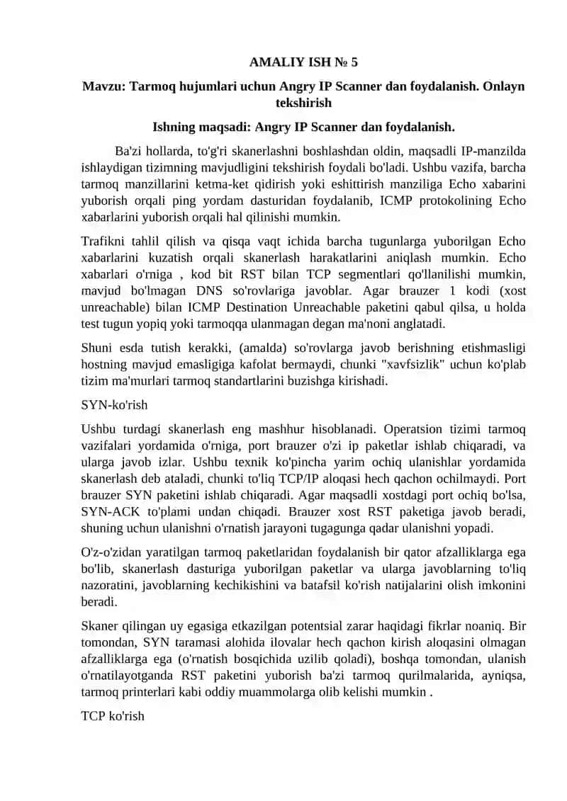 Tarmoq hujumlari uchun Angry IP Scanner