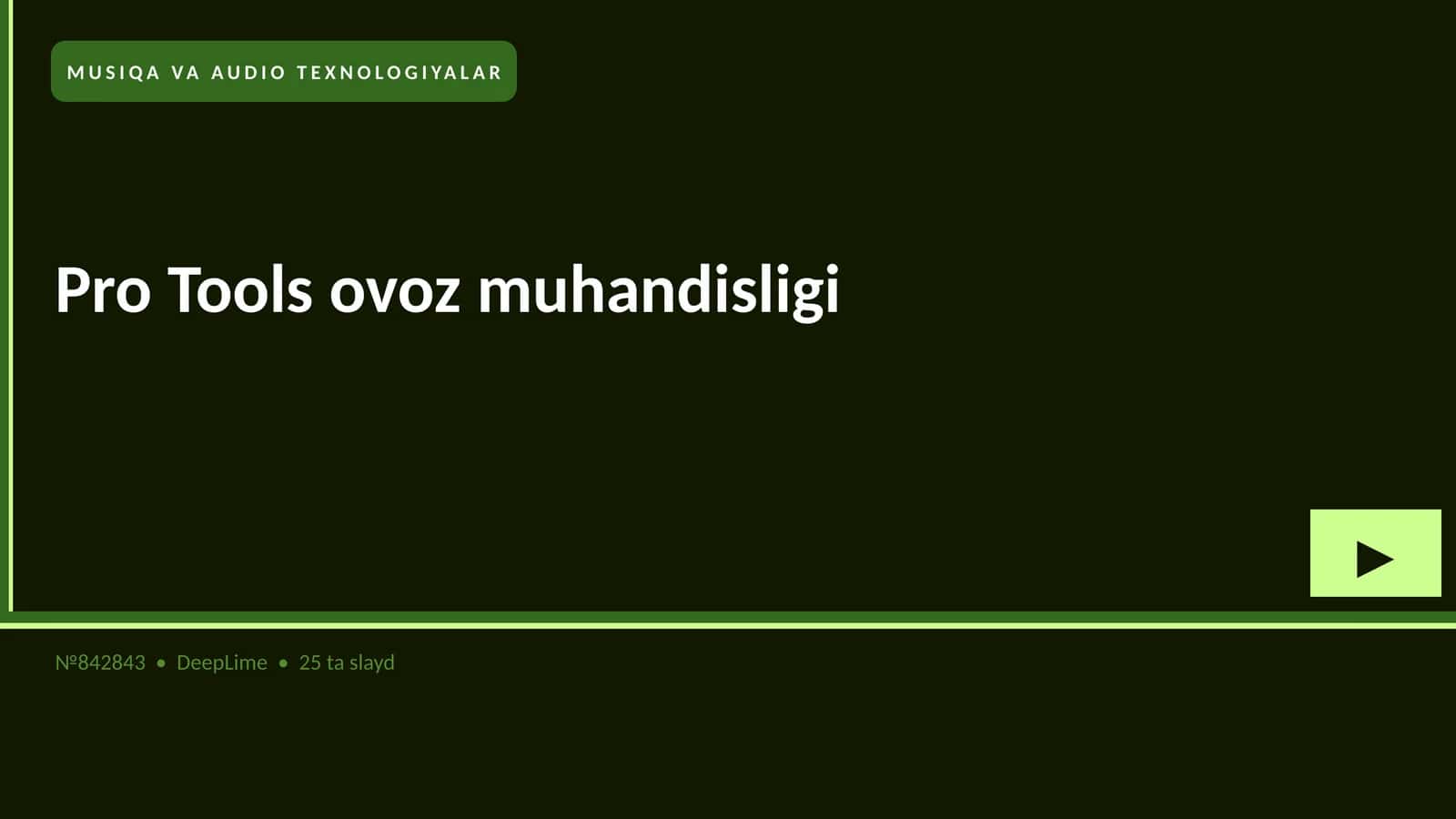 Pro Tools ovoz muhandisligi 1