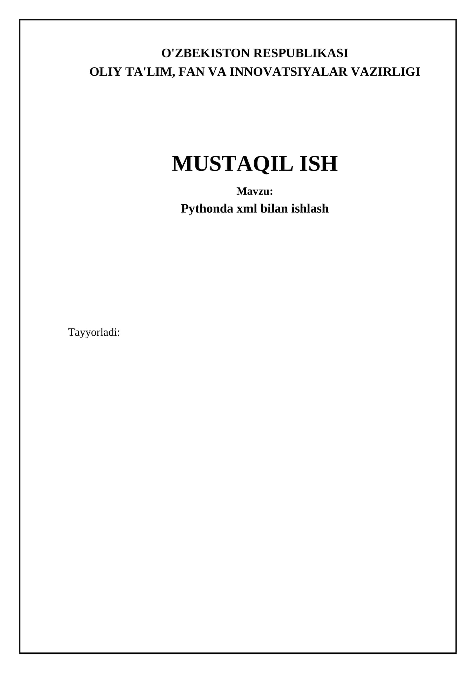 Pythonda xml bilan ishlash 1