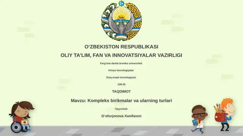 Kompleks birikmalar va ularning turlari 1