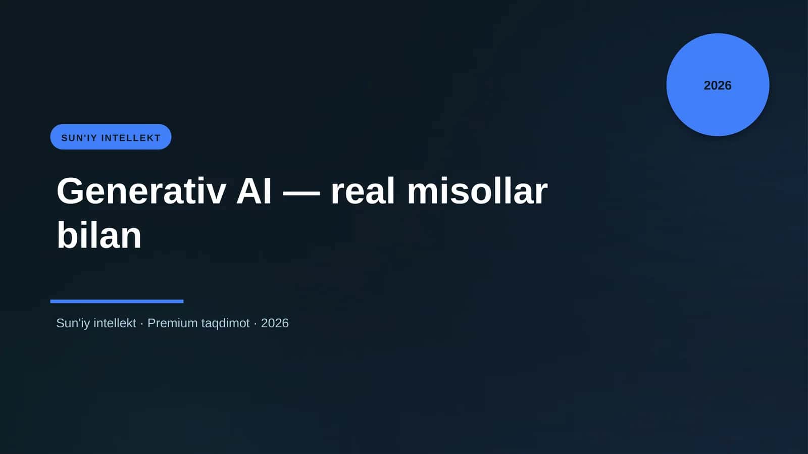 Generativ AI — real misollar bilan 1