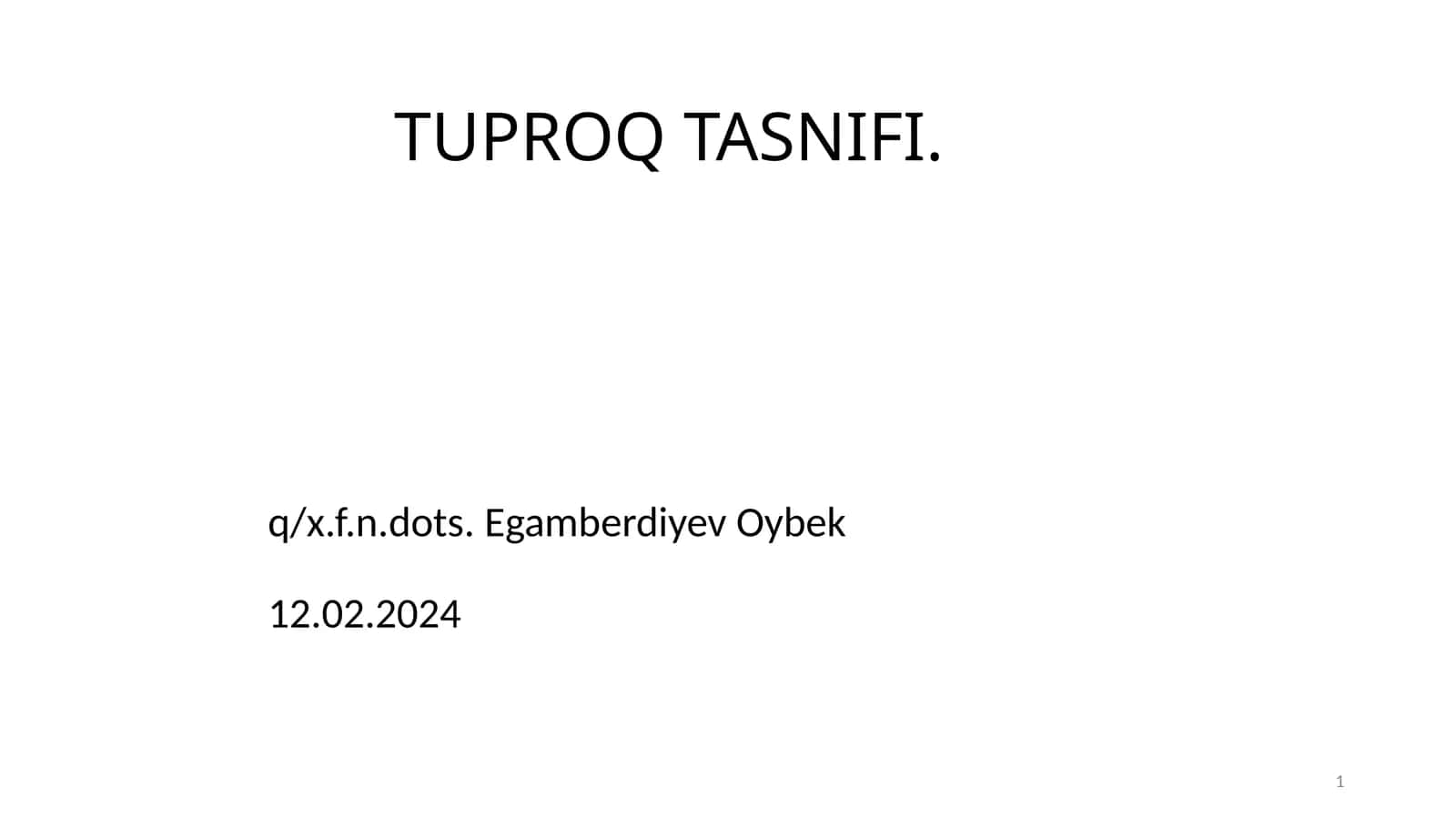 TUPROQ TASNIFI 1