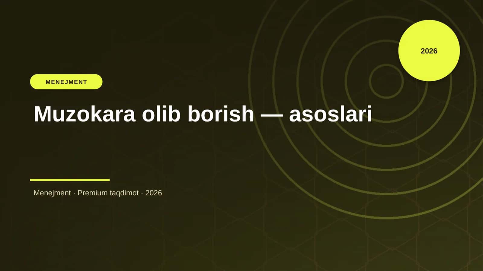 Muzokara olib borish — asoslari 1