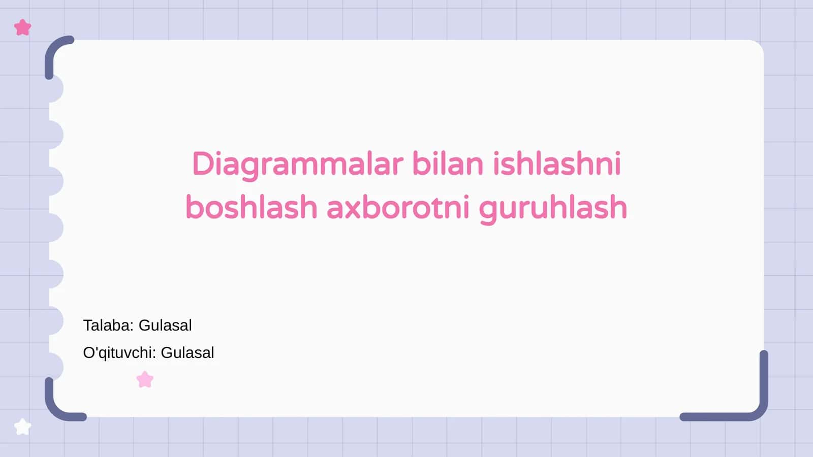 Diagrammalar bilan ishlashni boshlash axborotni guruhlash 1