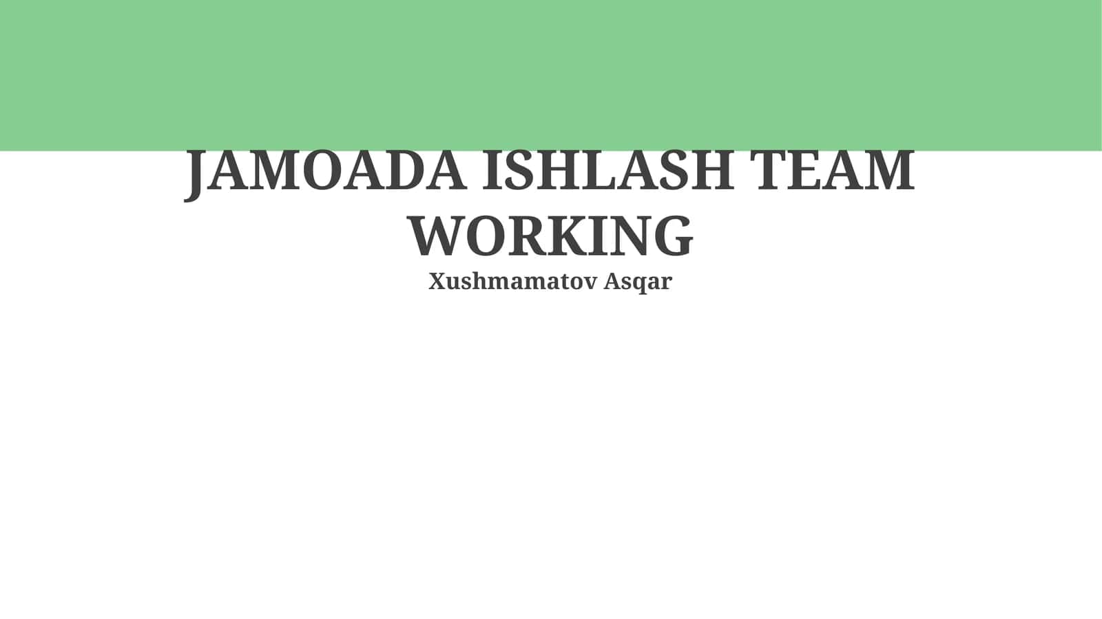 Jamoada ishlash team working 1