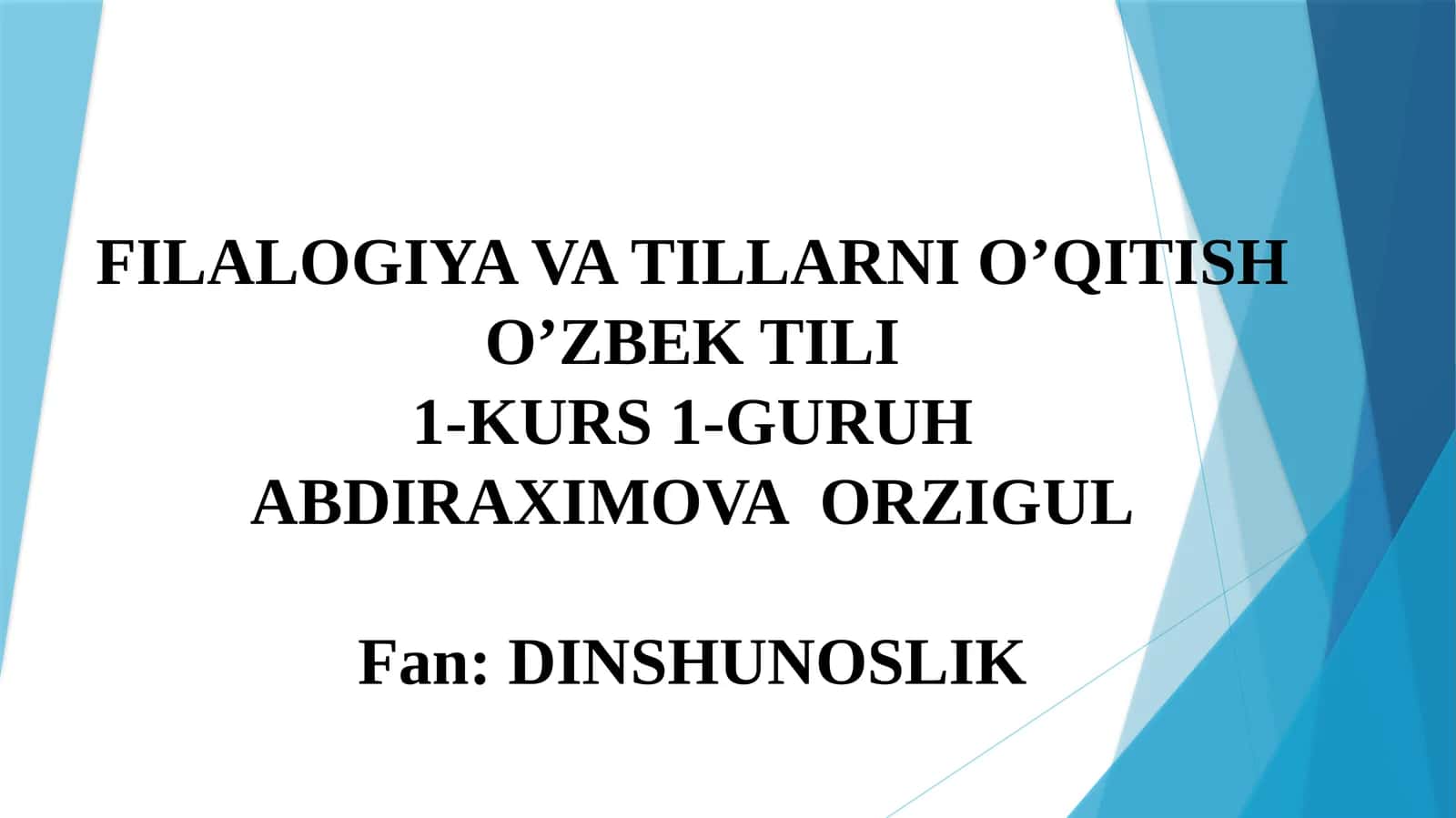 O’zbek tili 1-kurs 1-guruh 1