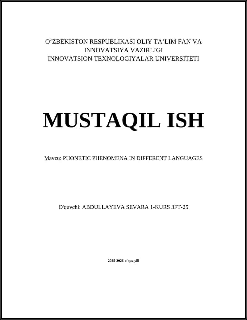 PHONETIC PHENOMENA IN DIFFERENT LANGUAGES 1