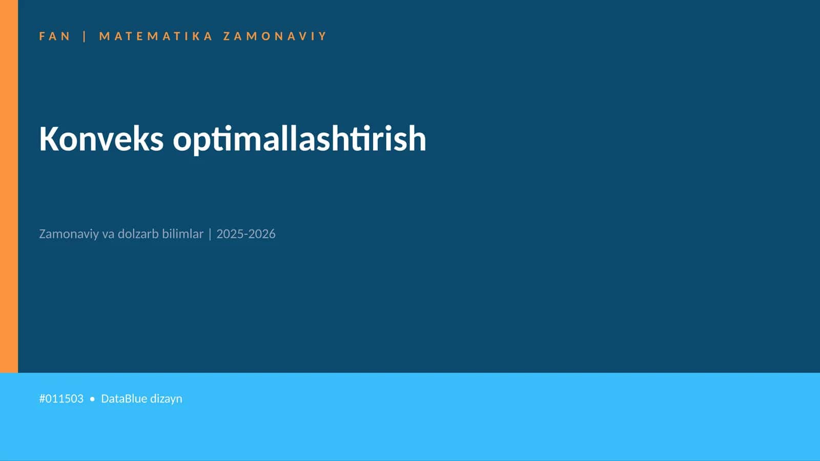 Konveks optimallashtirish 1
