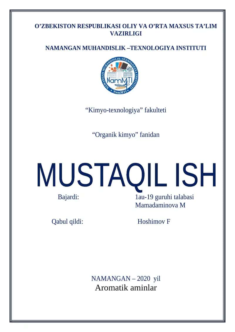 Aromatik Aminlar 1