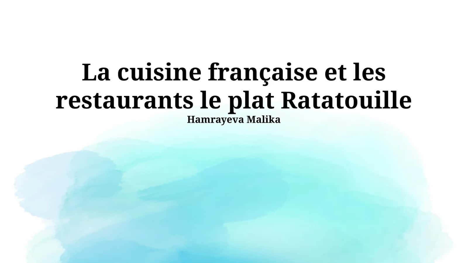 Ratatouille: Histoire et Variations 1