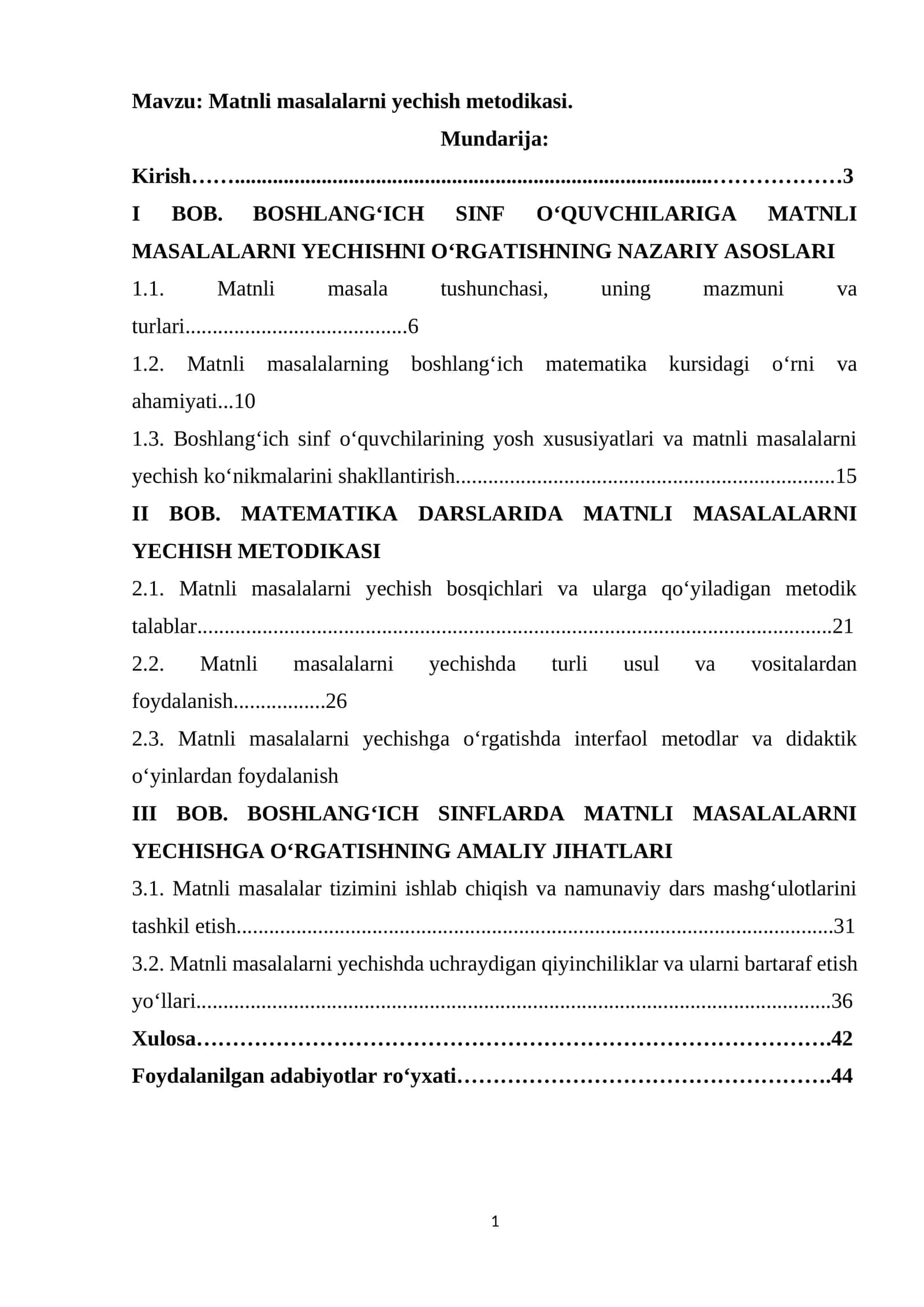Matnli masalalarni yechish metodikasi 1