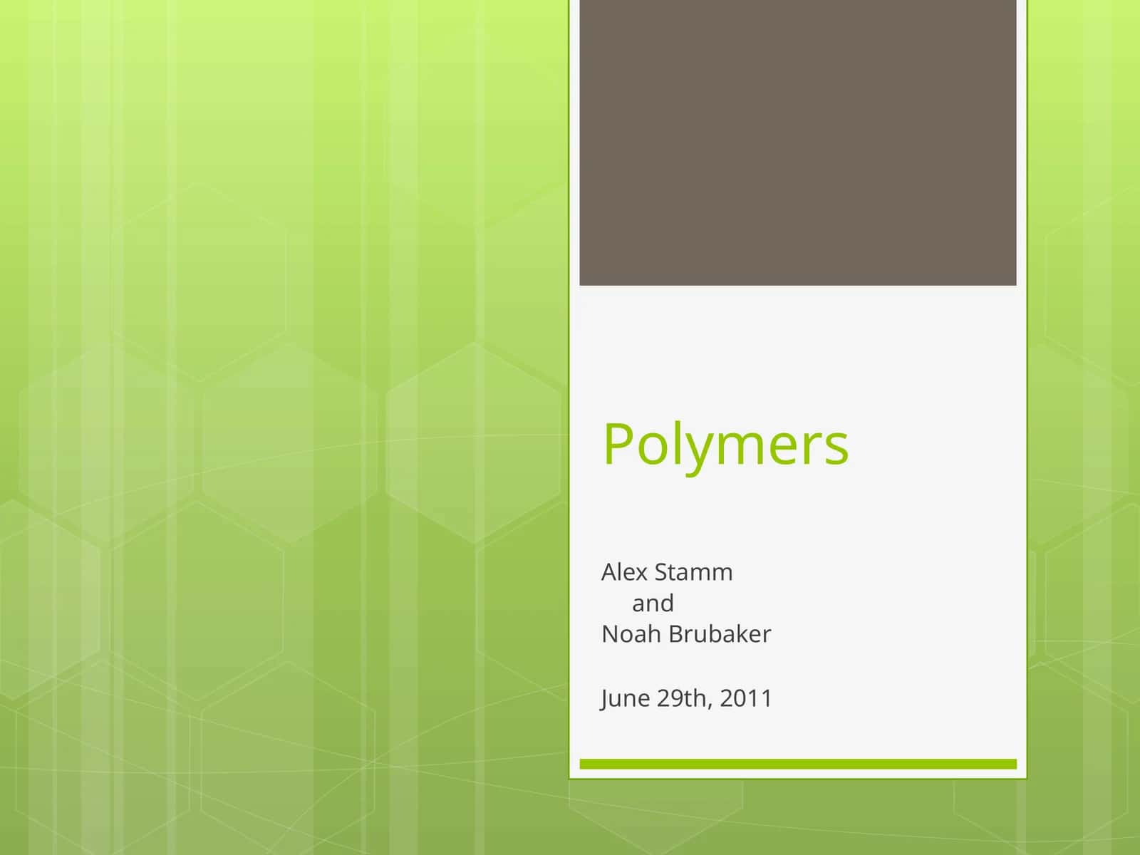 Polymers 1