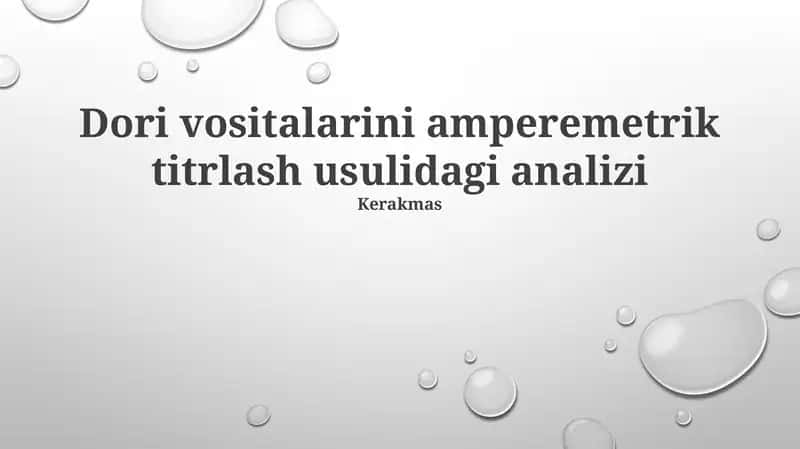 Amperometrik titrlash usuli