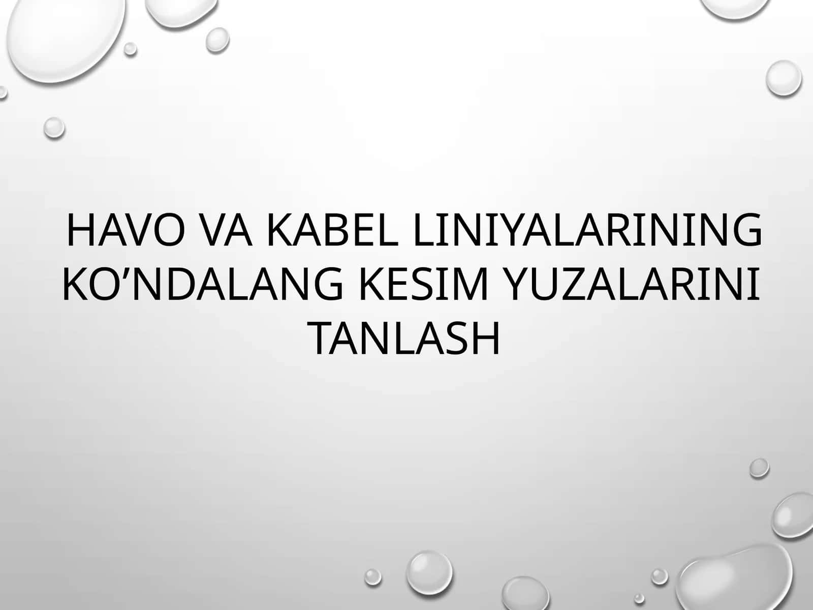 Havo va kabel liniyalari 1