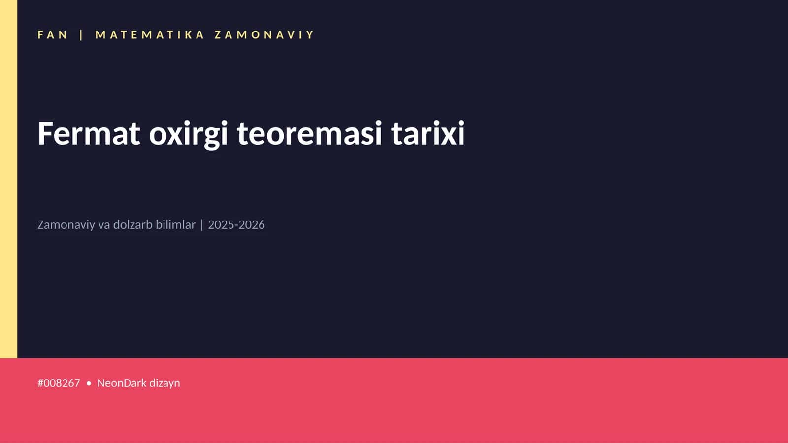 Fermat oxirgi teoremasi tarixi 1