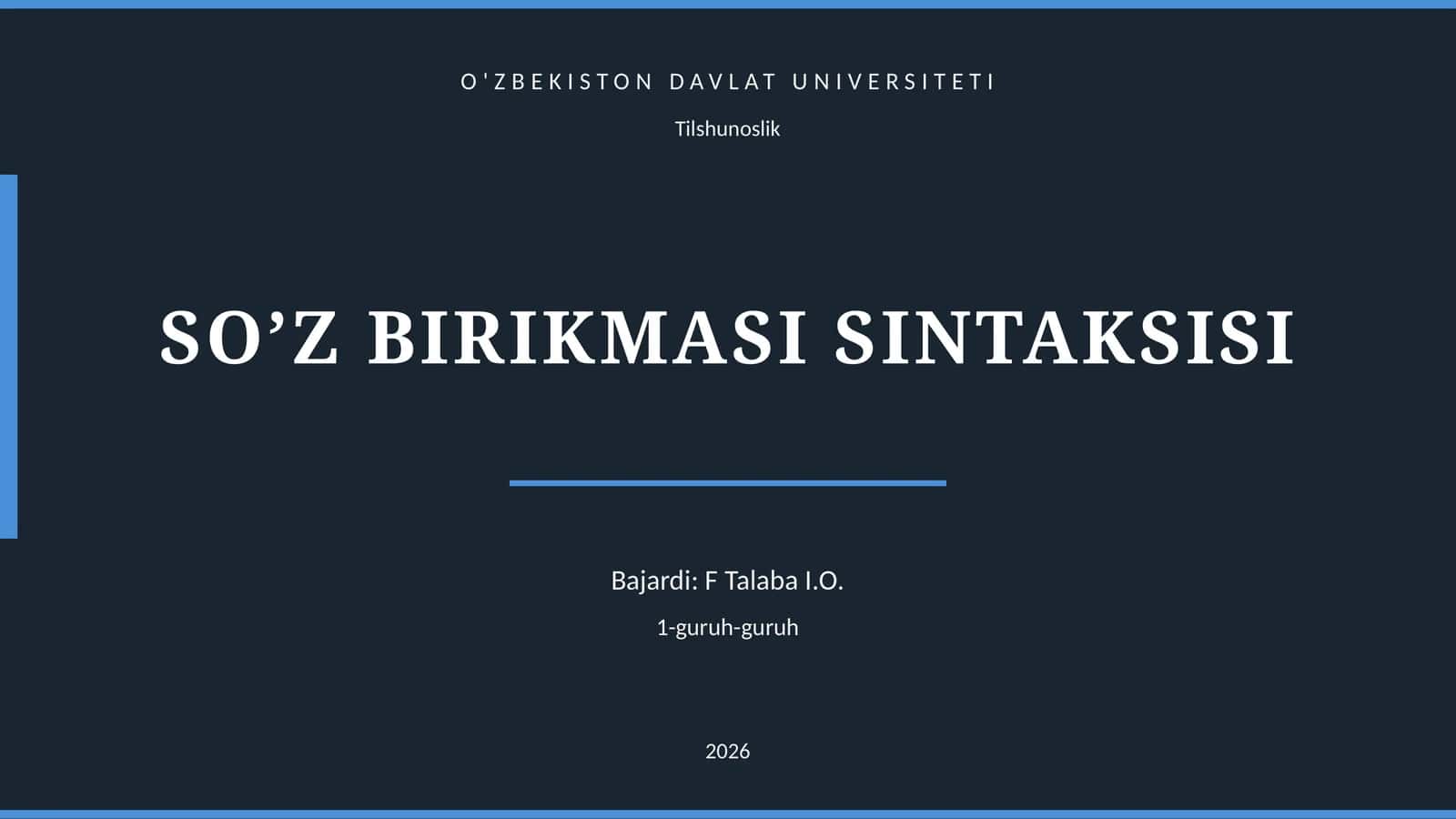 SO’Z BIRIKMASI SINTAKSISI 1