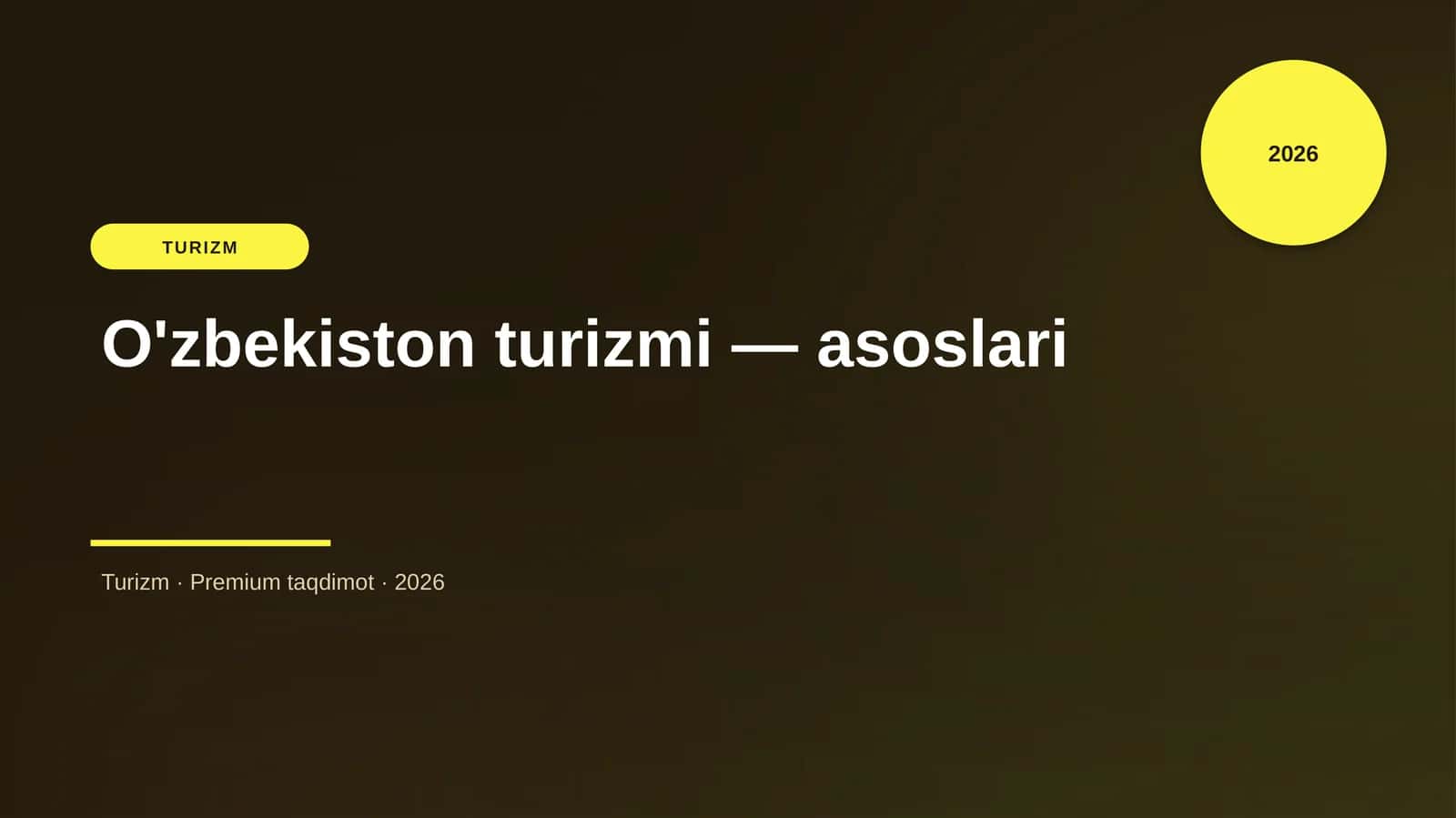O'zbekiston turizmi — asoslari 1