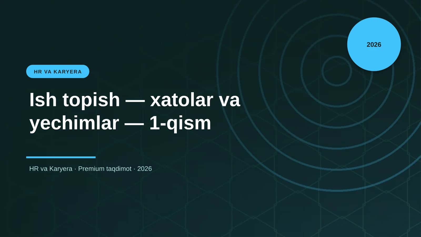 Ish topish — xatolar va yechimlar — 1-qism 1