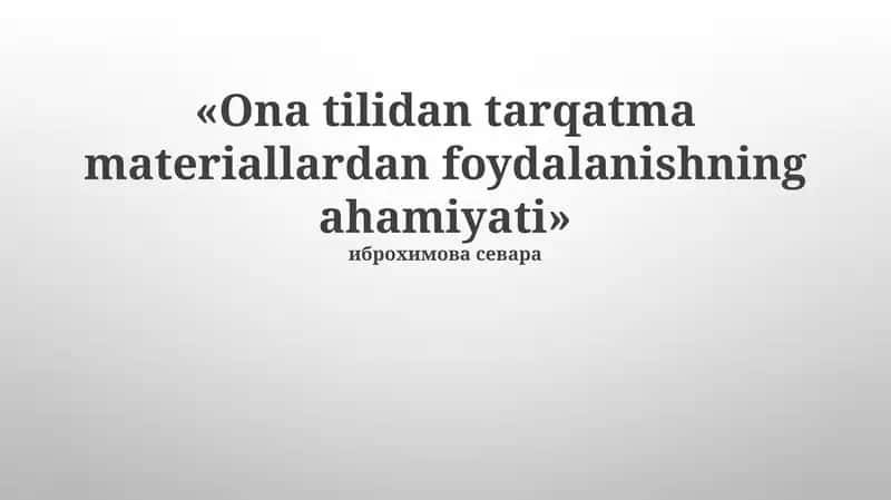 Ona tilida yozilgan adabiyot 1